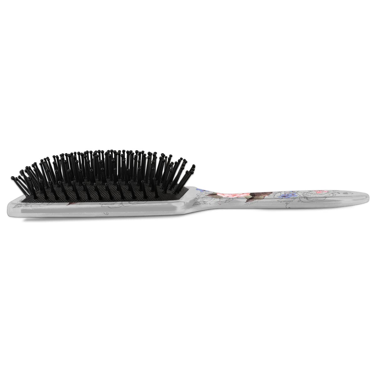 Flower Skull Hair Brush, Day of the Dead Sugar Skull Wet Dry Air Cushion Hair Brush Plastic Detangler Hair Brush for Kids Adults Back To School Gift Women Men - Image 6