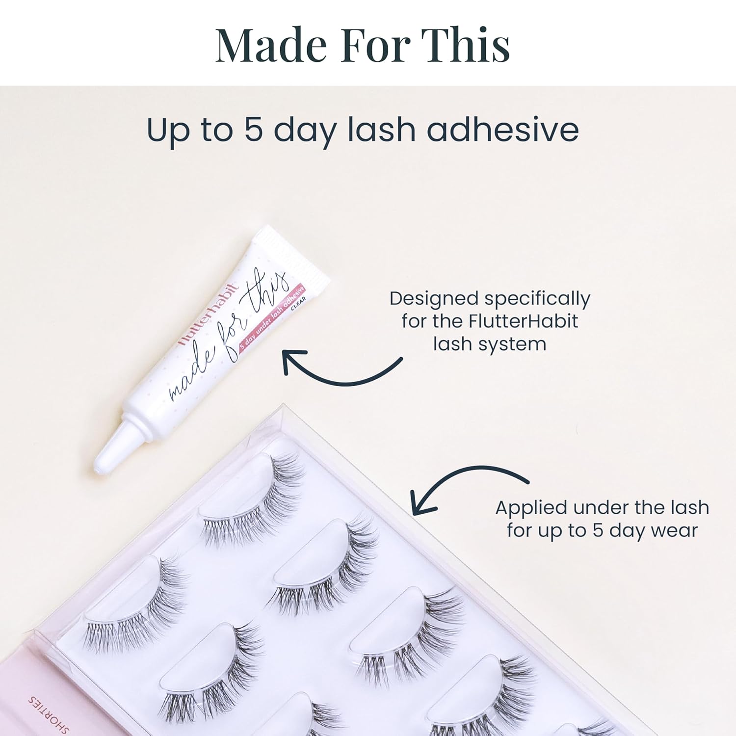 FlutterHabit Made for This Adhesive Clear Lash Glue for Eyelash Extensions - Your Ultimate All-Day Hold Lash Cluster Glue for Effortless, Stunning, and Long-Lasting Eyelashes - All-in-one Lash Glue - Image 6