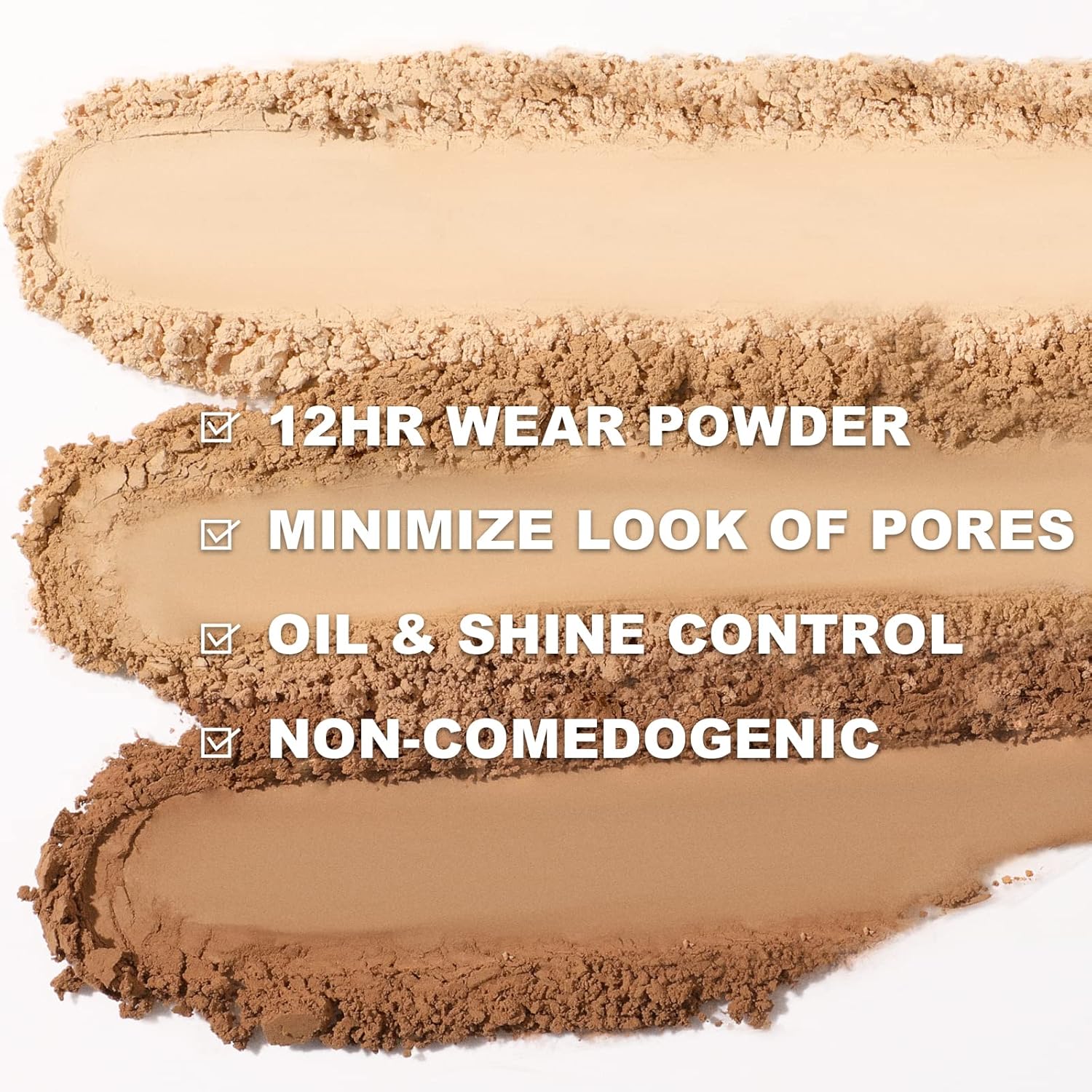FOCALLURE Flawless Pressed Powder, Control Shine & Smooth Complexion, Pressed Setting Powder Foundation Makeup, Portable Face Powder Compact, Long-Lasting Matte Finish, Almond - Image 4