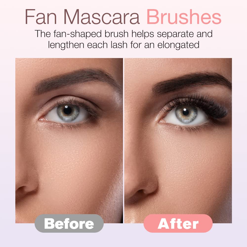 Folding Angle Scalloped Lash Brush, 2024 New Mascara Angled Fan Shaped Eyelash Brush, Premium Eyelash Eyebrow Eye Shadow Brush Makeup Brush Eye Lashes Makeup Tools (3 Pcs) - Image 5