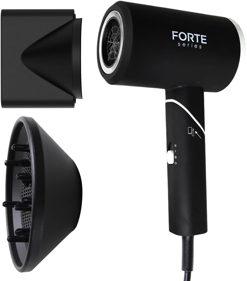 Forte Pro Hair Dryer for Men, Magnetic Nozzle Attachment, 110-125V, Black - Image 2