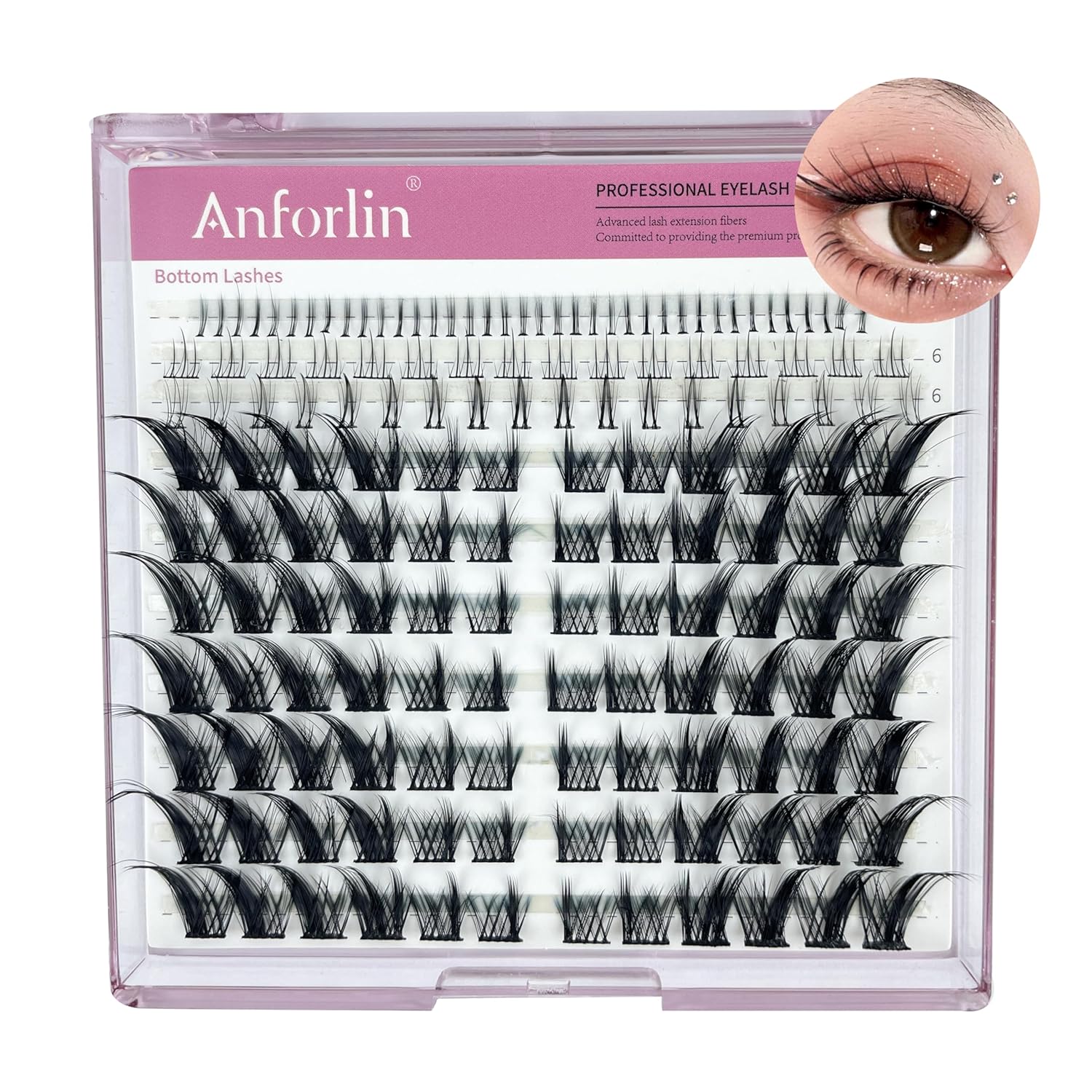 Fox Eye Lashes Fluffy Lash Clusters with Bottom Lashes C Curl False Eyelashes Left & Right Cluster Eyelash Extensions 158 PCS Individual Lashes Cat Eye Manga Lashes DIY At Home, by Anforlin