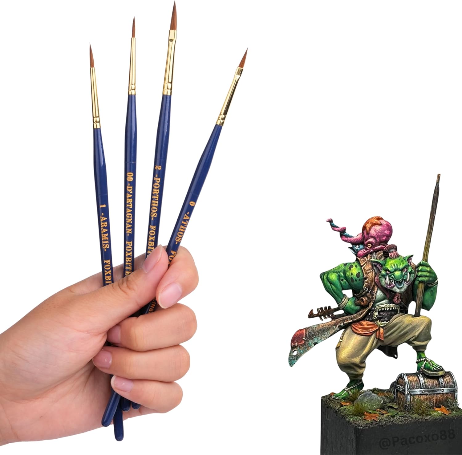 FOXBITE Kolinsky Sable Set Brushes for Miniature Painting Modeling Pieces Fine Detail Paint Brush Miniature Painting Kit Mini Paints Acrylic for Warhammer for Advanced Painters - Image 2