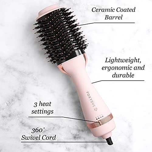 FoxyBae Blow Dryer Brush 75mm - Ceramic Tourmaline Blowout Brush for Styling, Curling, and Volumizing - All-in-One Tool (Blush) - Image 6