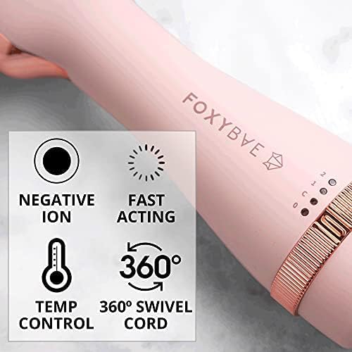 FoxyBae Blow Dryer Brush 75mm - Ceramic Tourmaline Blowout Brush for Styling, Curling, and Volumizing - All-in-One Tool (Blush) - Image 4