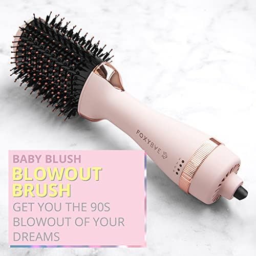 FoxyBae Blow Dryer Brush 75mm - Ceramic Tourmaline Blowout Brush for Styling, Curling, and Volumizing - All-in-One Tool (Blush) - Image 2