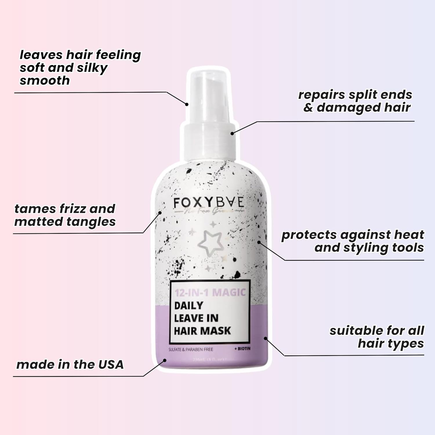 FoxyBae Turned Up Dry Shampoo - 7 Fl Oz + 12-in-1 Magic Dry Hair Mask - Hydrating Leave in Conditioner Spray - 8 Oz - Image 3