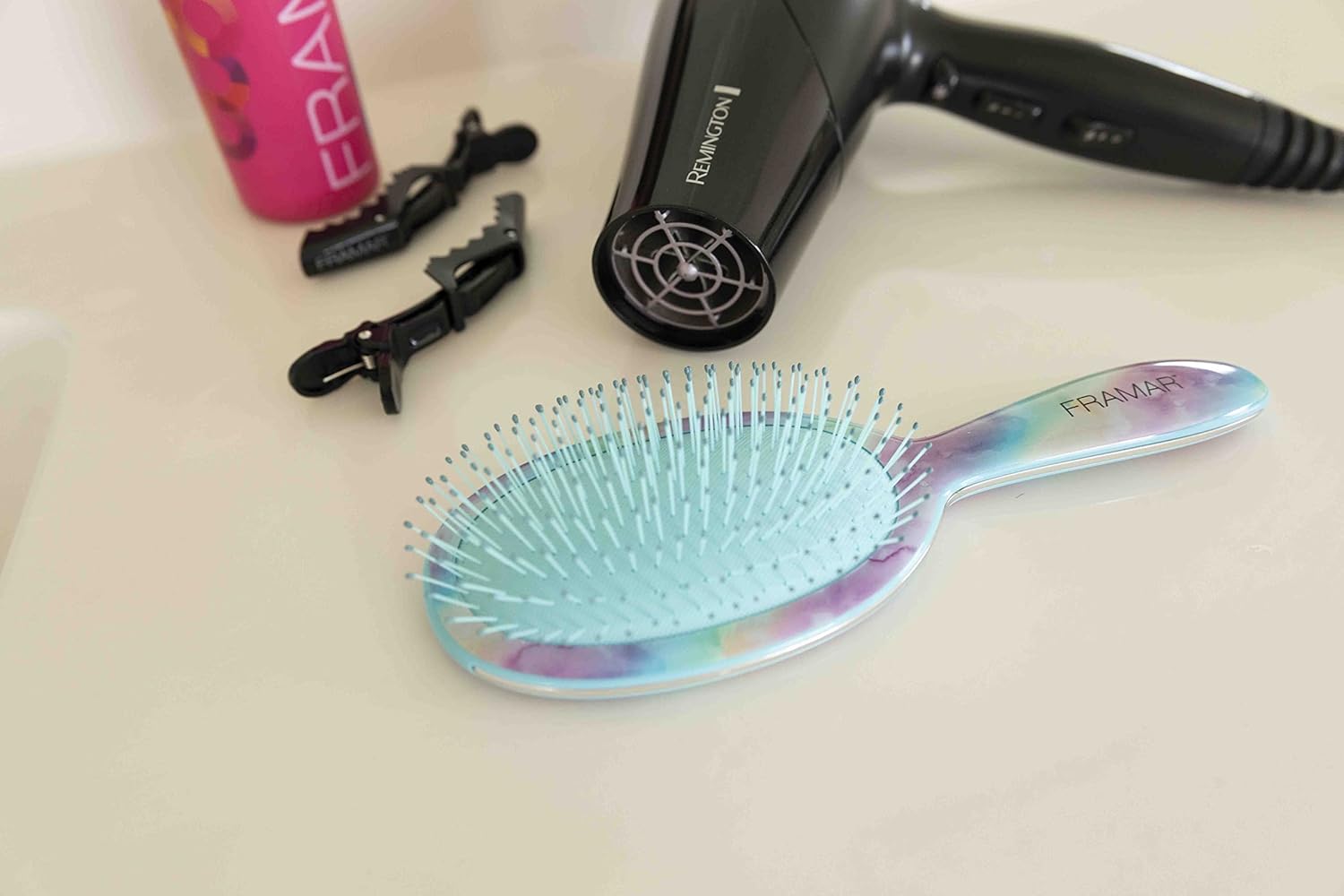 FRAMAR Purple Hair Brush Detangler, Detangling Hairbrush For Women, Wet Hair Brush For Girls, Hair Detangler Brush, Wet Hairbrush, Hairbrushes, Girls Hairbrush Detangler, Reduces Frizz – Tie Dye - Image 7