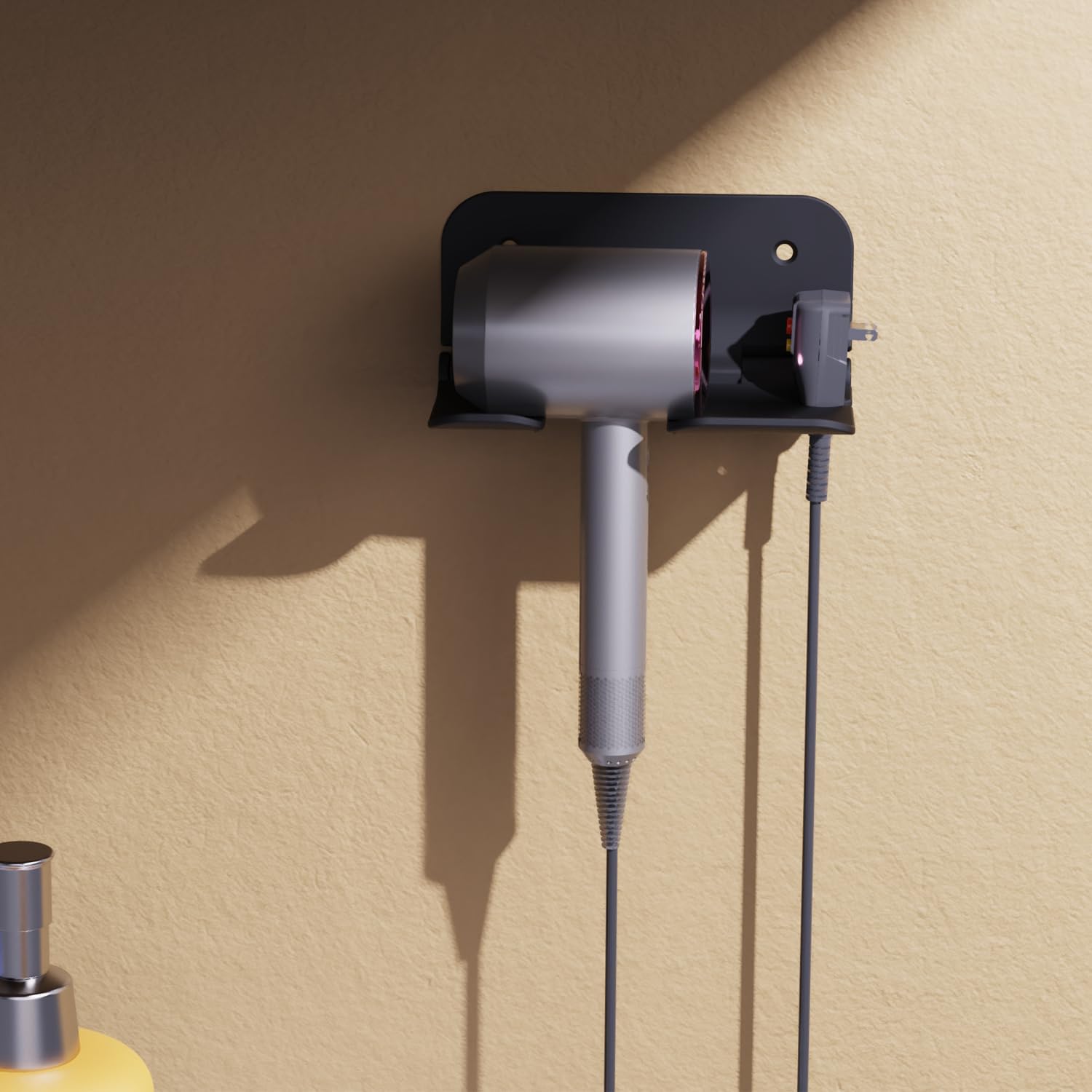 FUNTIN Hair Dryer Holder Wall Mount, Blow Dryer Organizer Wall Mounted,Hair Tool Organizer for Bedroom & Bathroom, Multi-Functional Hair Dryer Rack for Dyson Supersonic - Image 4