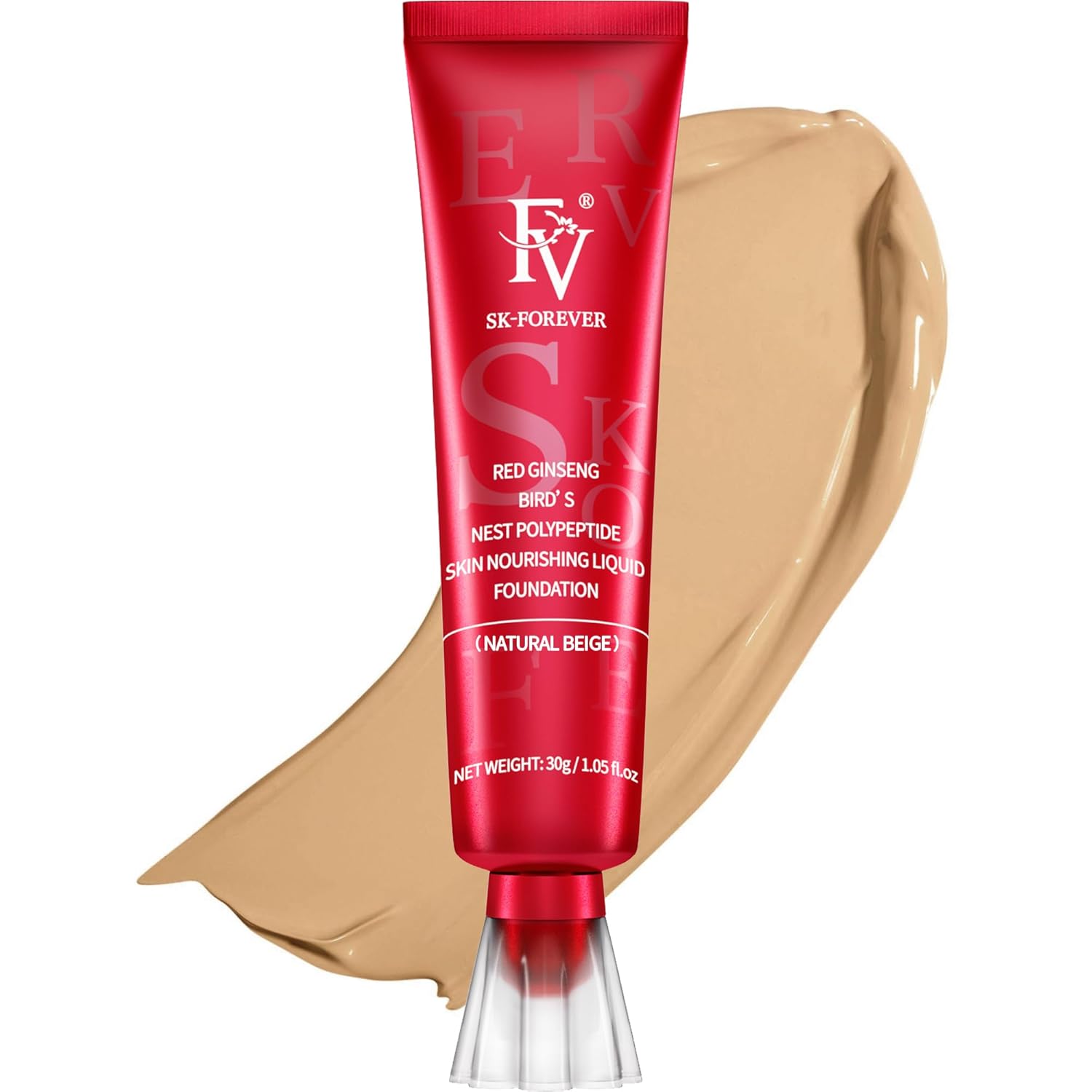 FV Waterproof Liquid Foundation with Matte Finish, Lightweight, Oil-Free, Natural Look Makeup for Combination & Oily Skin, Light to Medium Coverage,Natural Beige, 1 fl. oz.