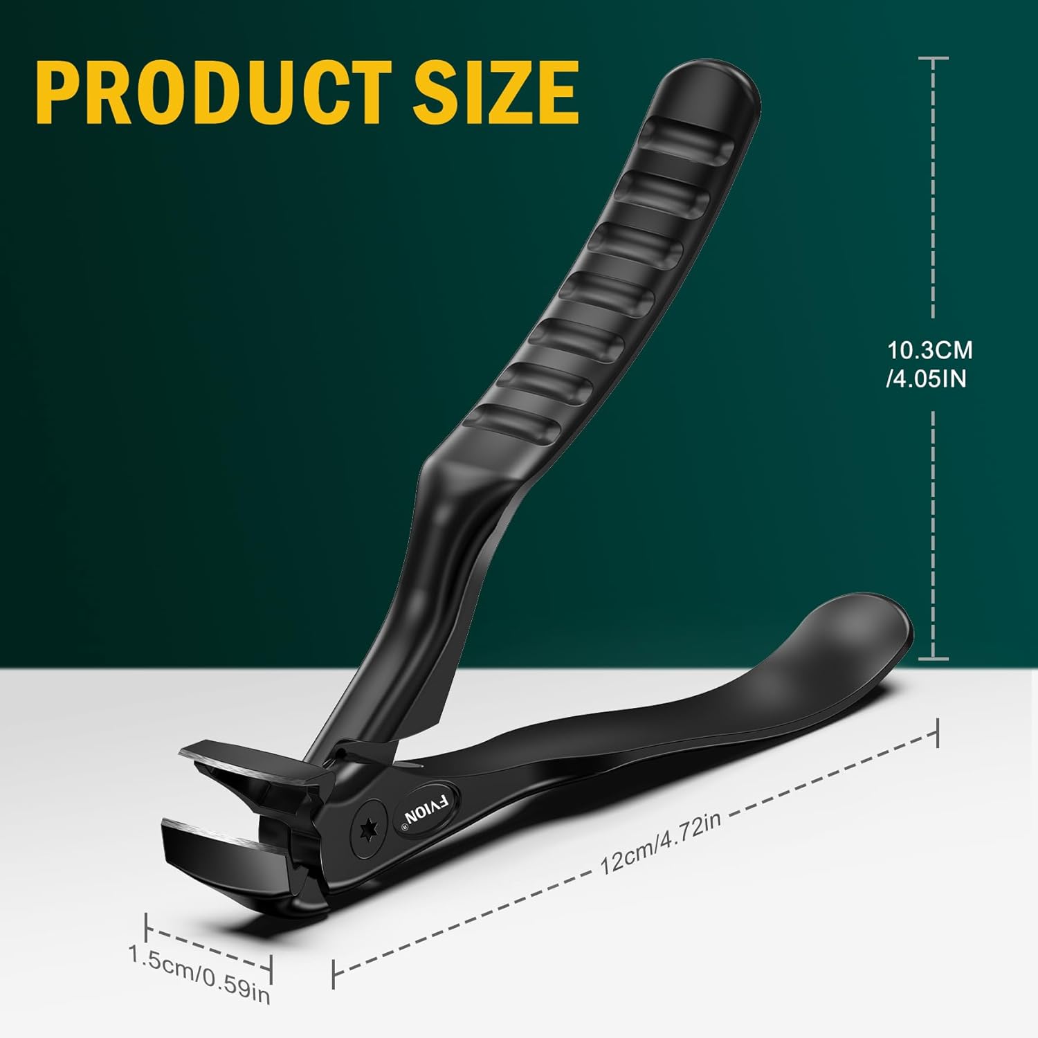 FVION Toenail Clippers for Seniors, Upgraded Long Handle Angled Head Toenail Clippers for Thick Toenails and Fingernails (Black) - Image 7