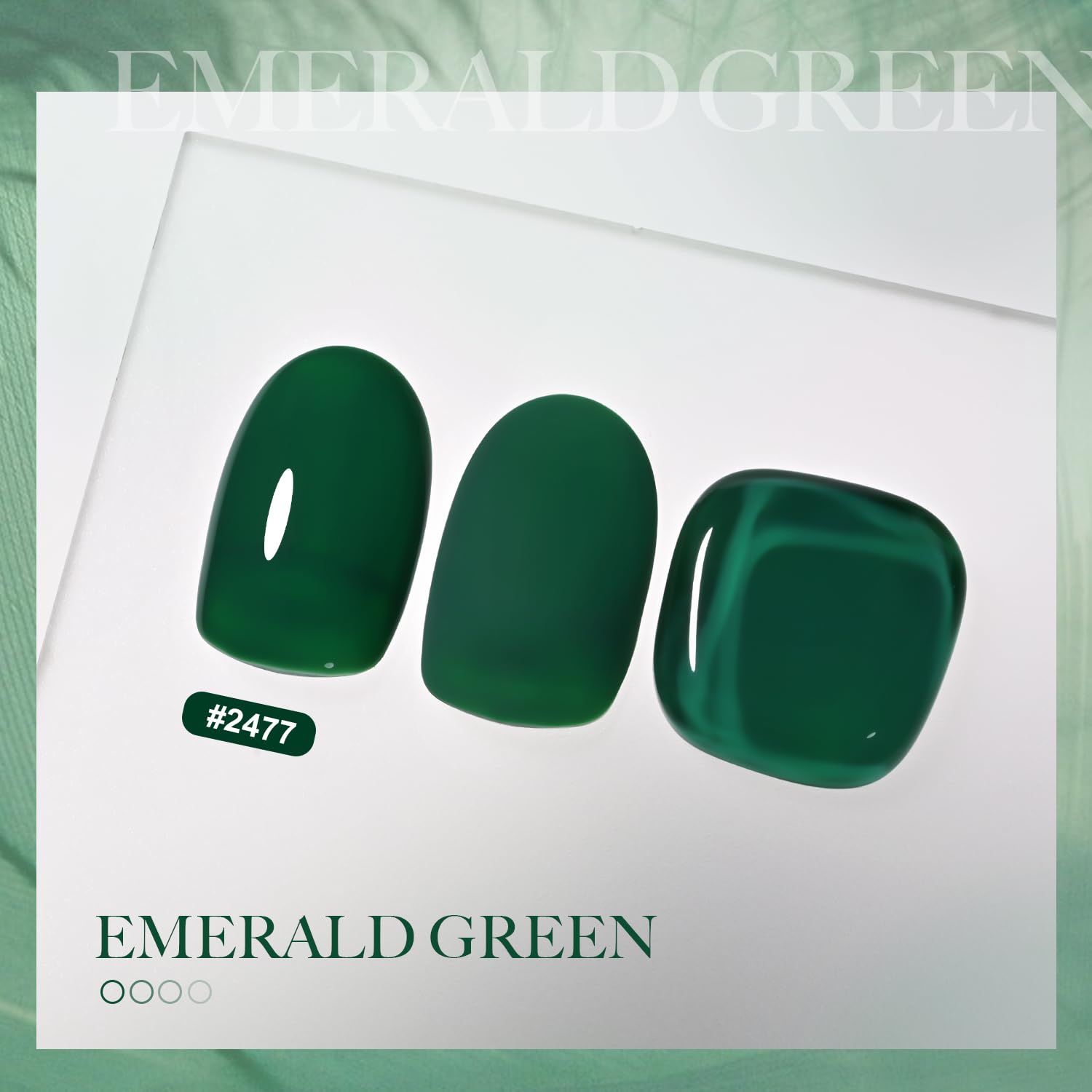 GAOY Green Gel Nail Polish, 16ml Soak Off Gel Polish, UV Light Cure for Nail Art DIY Manicure at Home, 2477 Emerald Green - Image 2