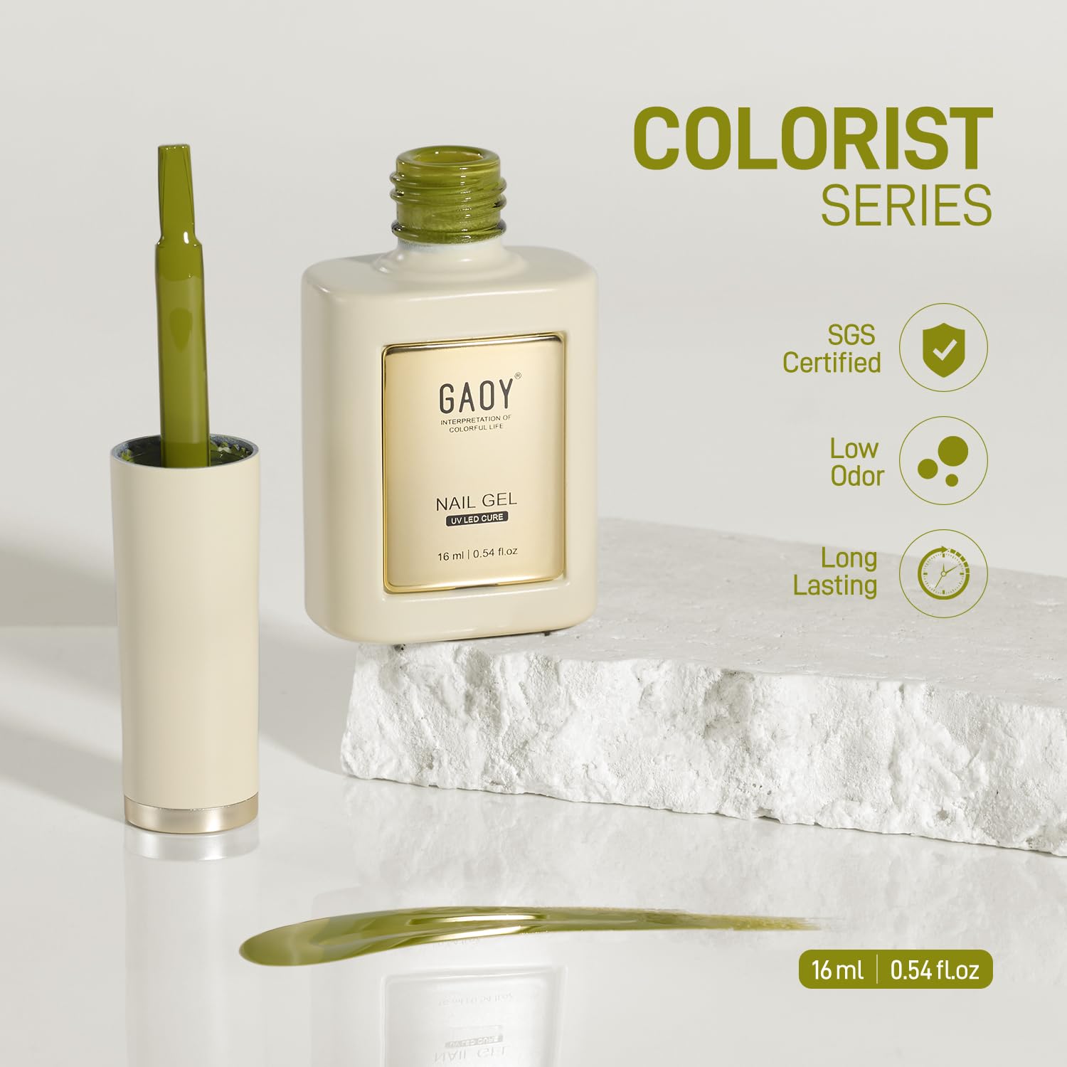 GAOY Green Gel Nail Polish, 16ml Soak Off Gel Polish, UV Light Cure for Nail Art DIY Manicure at Home, 3019 Avocado Green - Image 6