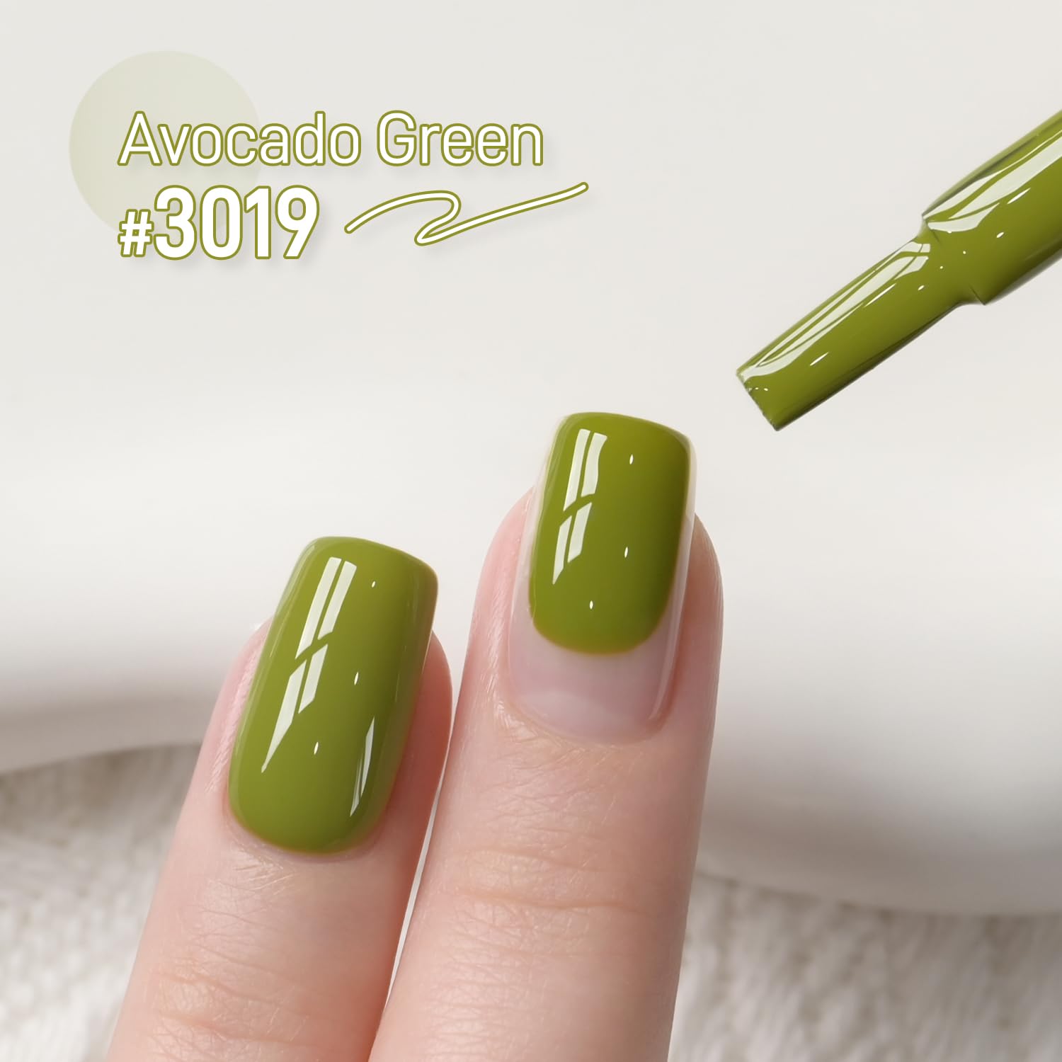 GAOY Green Gel Nail Polish, 16ml Soak Off Gel Polish, UV Light Cure for Nail Art DIY Manicure at Home, 3019 Avocado Green - Image 2