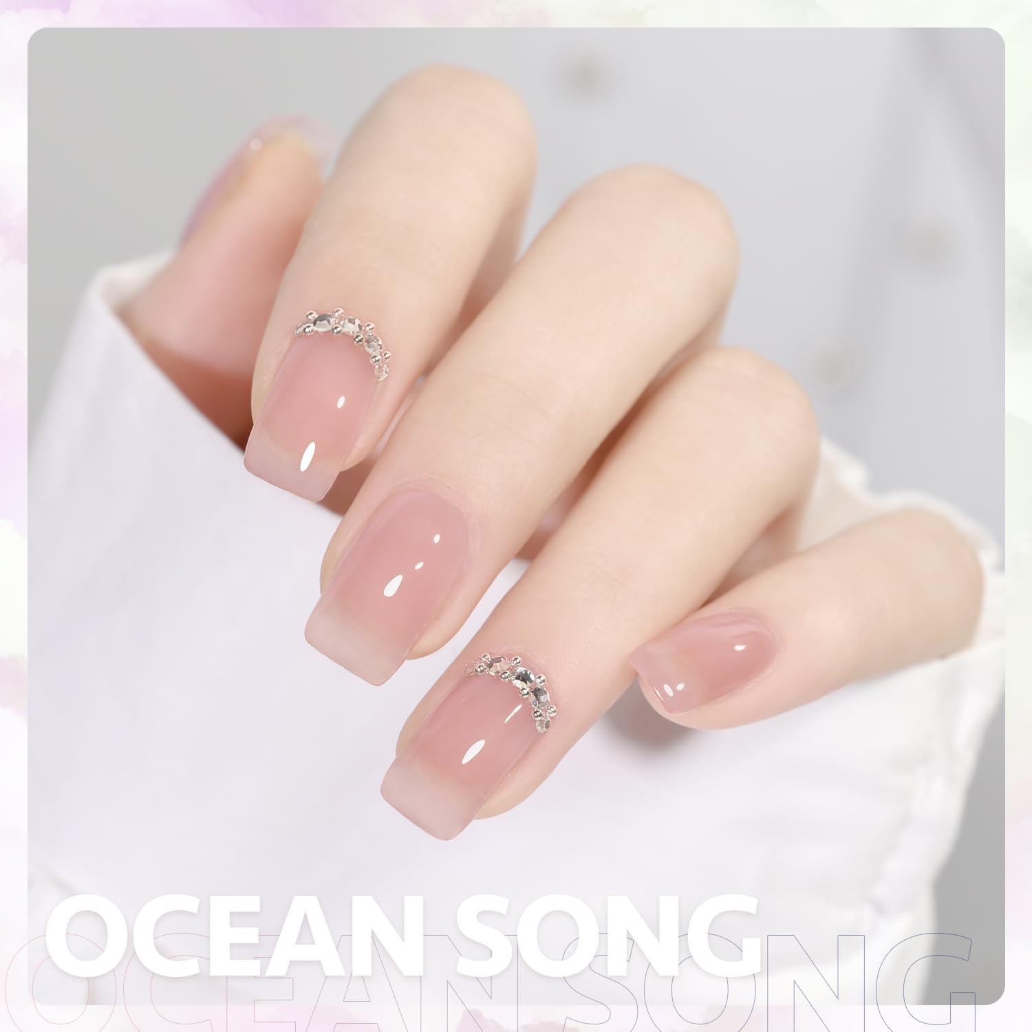GAOY Jelly Nude Gel Nail Polish, 16ml Sheer Rose Pink Translucent Soak Off Gel Polish, UV Light Cure for Nail Art DIY, 1624 Ocean Song - Image 3