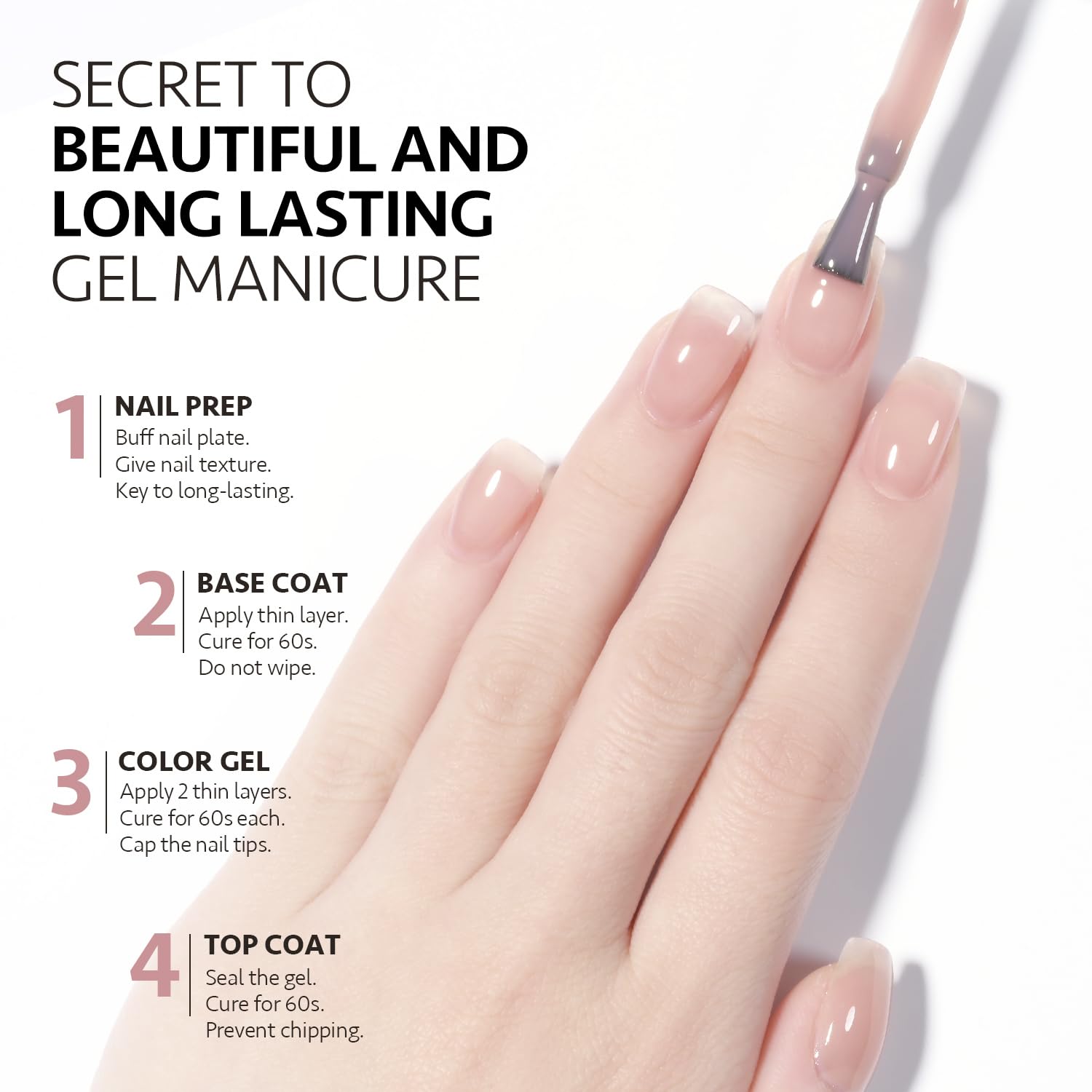 GAOY Jelly Nude Gel Nail Polish, 16ml Sheer Rose Pink Translucent Soak Off Gel Polish, UV Light Cure for Nail Art DIY, 1624 Ocean Song - Image 5