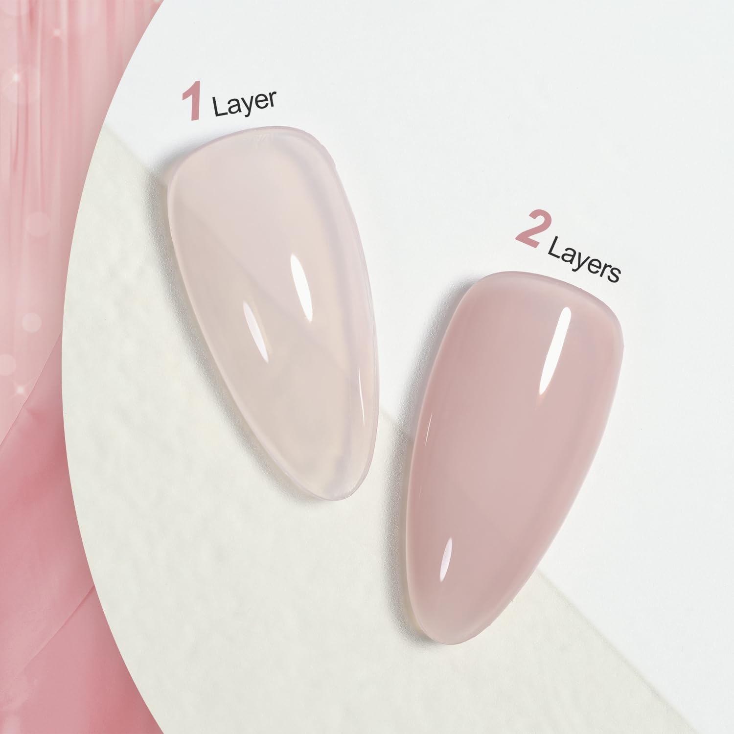 GAOY Jelly Nude Gel Nail Polish, 16ml Sheer Rose Pink Translucent Soak Off Gel Polish, UV Light Cure for Nail Art DIY, 1624 Ocean Song - Image 2