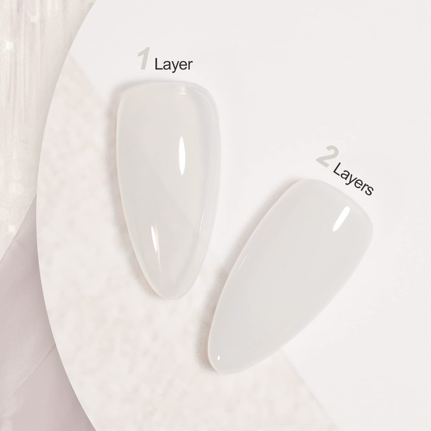 GAOY Jelly Nude Gel Nail Polish, 16ml Sheer White Translucent Soak Off Gel Polish, UV Light Cure for Nail Art DIY, 1641 Sheer White - Image 2