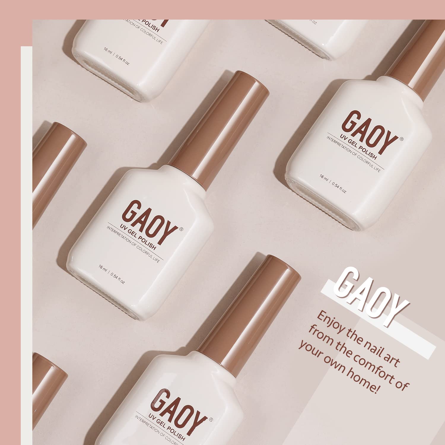 GAOY Milky White Gel Nail Polish, 16ml Nude Color 1482 Soak Off UV Light Cure Gel Polish for Nail Art DIY Manicure at Home - Image 6