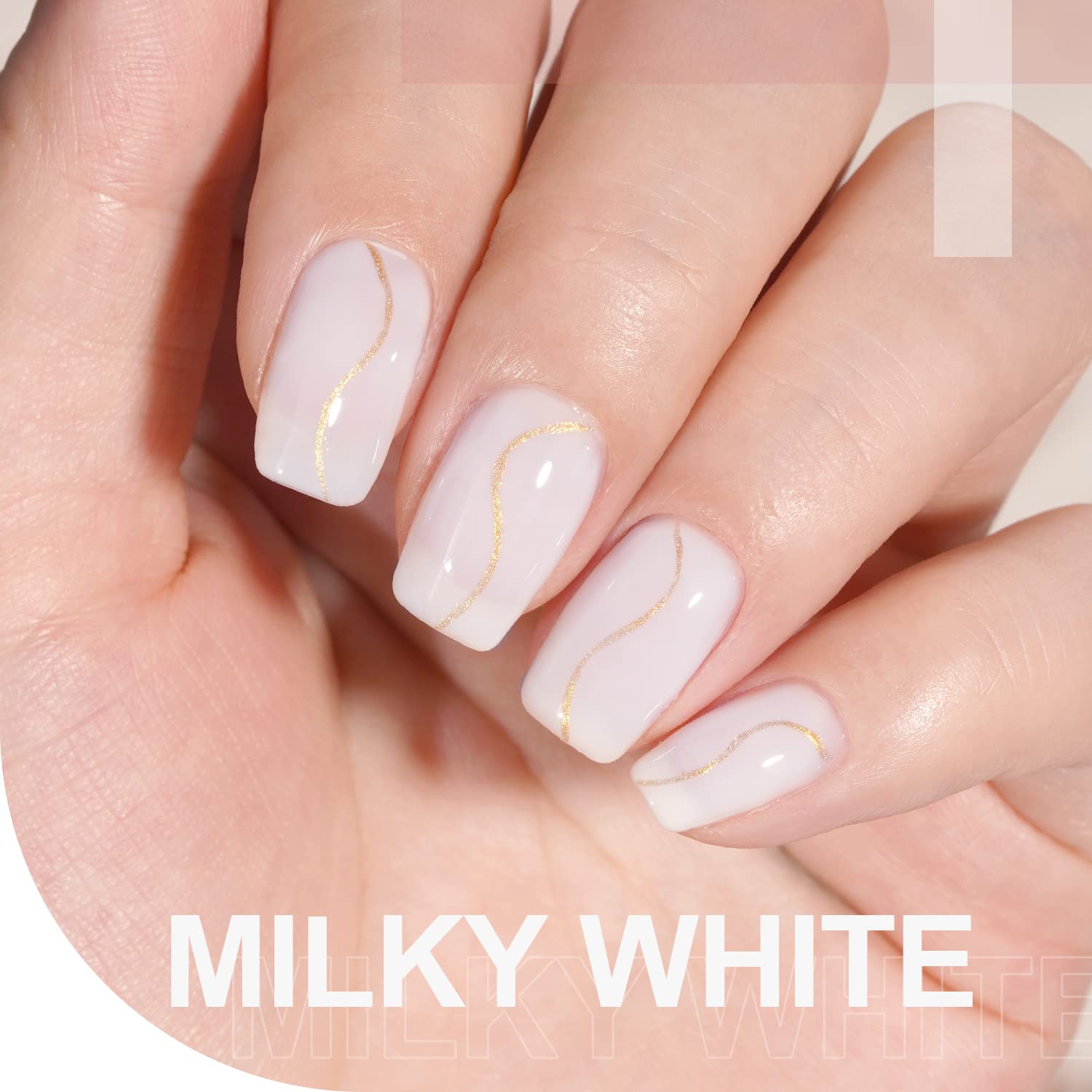 GAOY Milky White Gel Nail Polish, 16ml Nude Color 1482 Soak Off UV Light Cure Gel Polish for Nail Art DIY Manicure at Home - Image 3