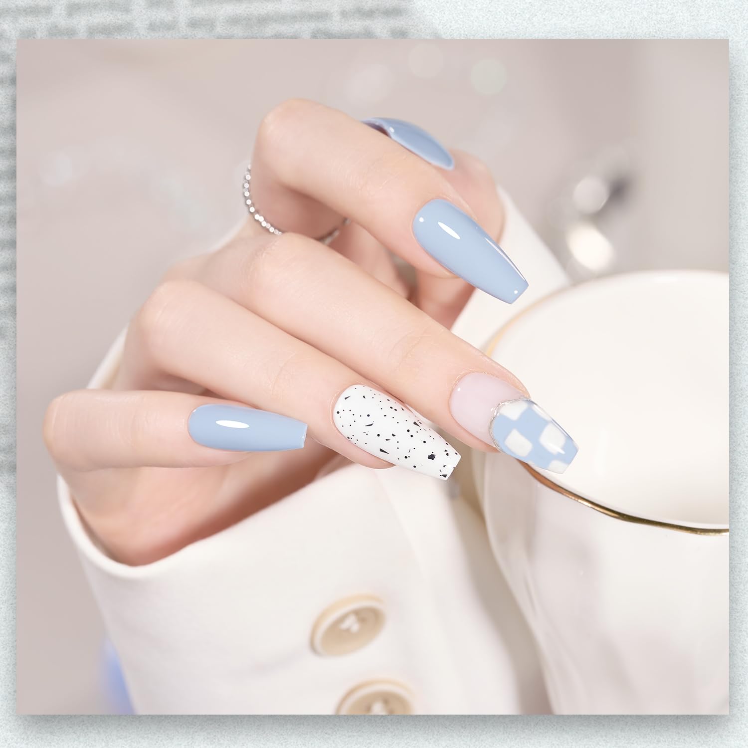 GAOY Pastel Blue Gel Nail Polish, 16ml Soak Off Gel Polish, UV Light Cure for Nail Art DIY Manicure at Home, 1996 Morning Mist - Image 3