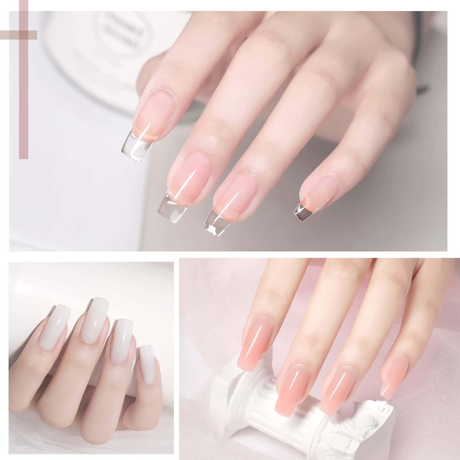 GAOY Poly Gel Nail Kit with U V Light Starter Kit, 6 Pcs Builder Gel Extension Kit for Beginners with Everything Nail Art DIY - Image 3