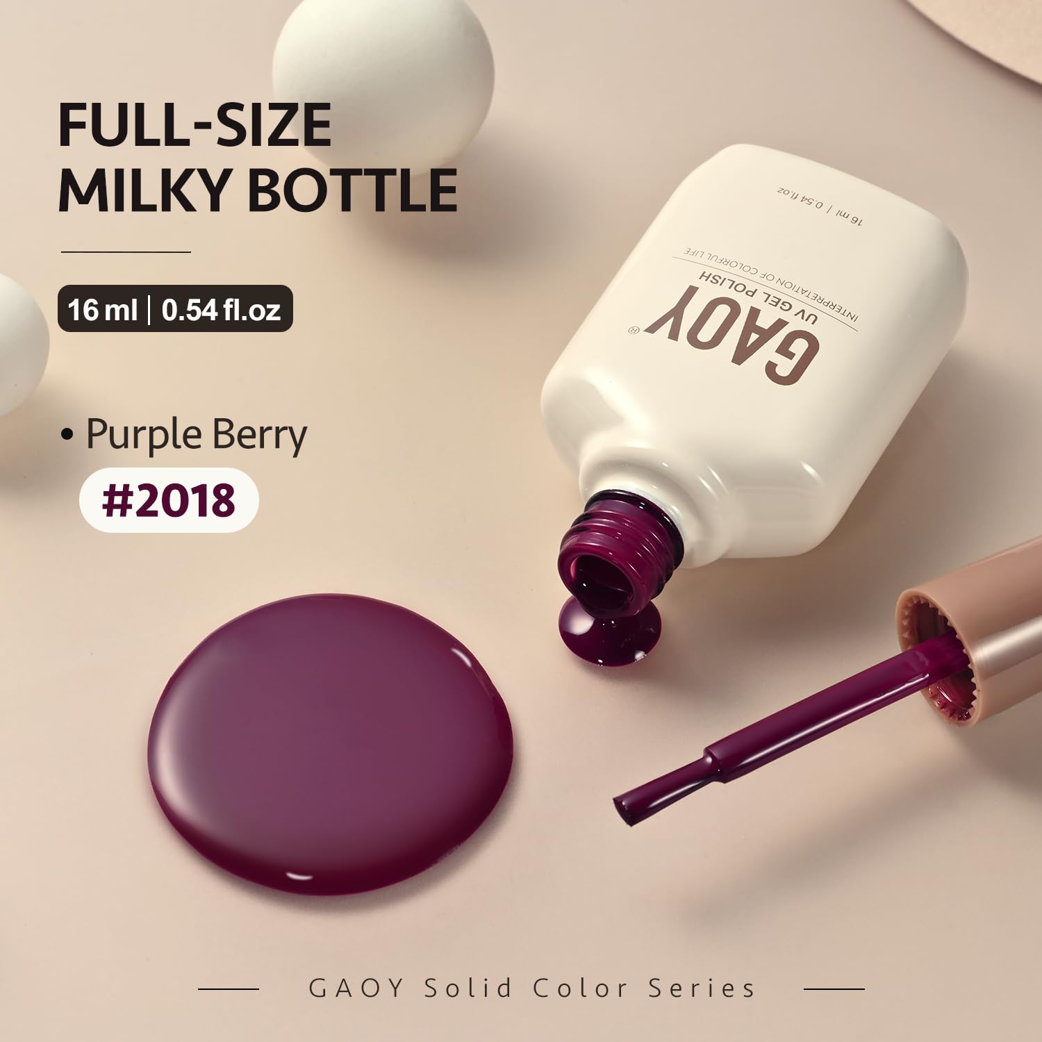 GAOY Purple Gel Nail Polish, 16ml Soak Off Gel Polish, UV Light Cure for Nail Art DIY Manicure at Home, 2018 Purple Berry - Image 5