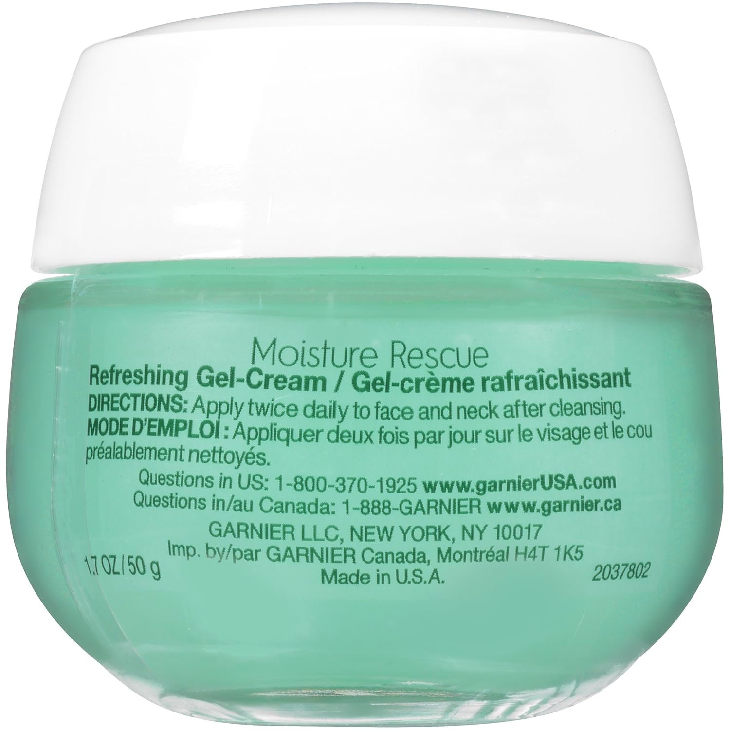 Garnier SkinActive Moisture Rescue Refreshing Gel-Cream for Normal/Combo Skin, Oil-Free, 1.7 Oz (50g), 1 Count (Packaging May Vary) - Image 2
