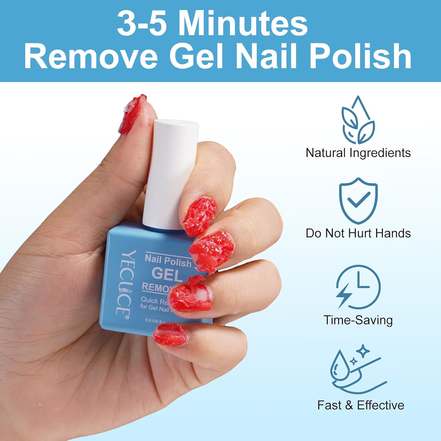 Gel Nail Polish Remover, Gel Polish Remover for Nails, No Need for Foil, Quick & Easy Polish Remover In 3-5 Minutes, No Need Soaking Or Wrapping-15ml - Image 2