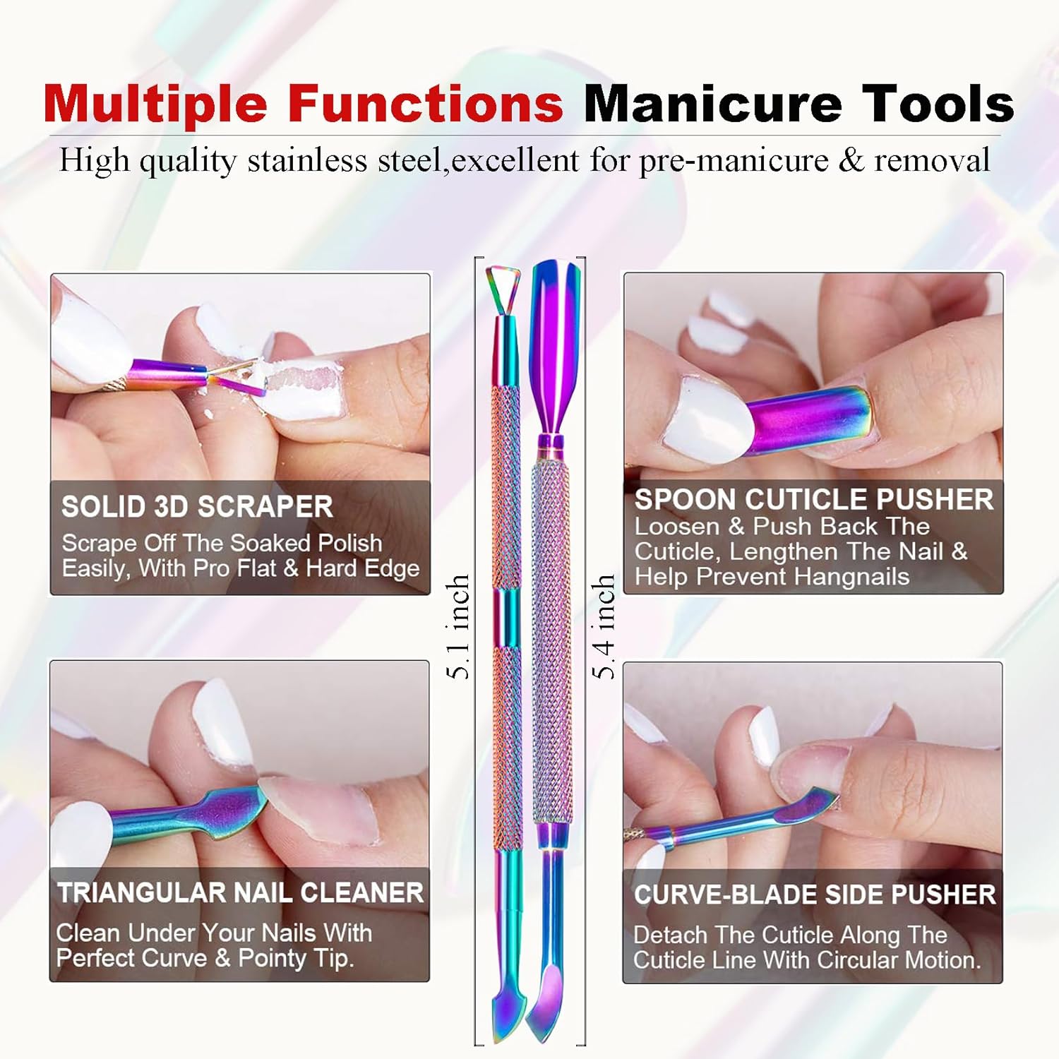 Gel Nail Polish Remover, Gel Remover Kit with Liquid Latex for Nails, No Need to Wrap or Soak, Removes Nail Polish in 2-5 Minutes, Acetone Free, Not Damage to Nails, with Manicure Tools - Image 8