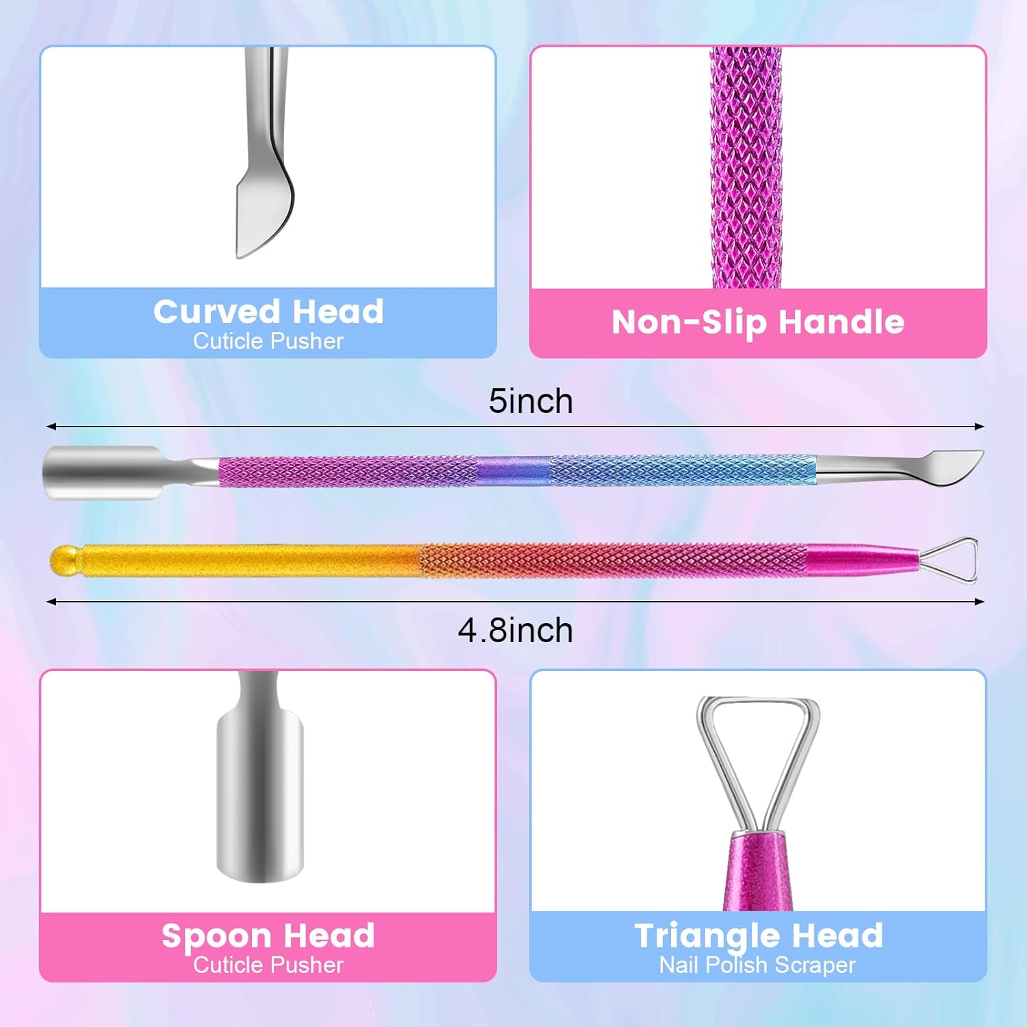 Gel Nail Polish Remover, Professional Gel Polish Remover for Nails Non-Irritating Easily & Quickly Remove Nail Polish, Gel Remover Tools Kit Nail File Cuticle Pusher Nail File Grit - Image 5