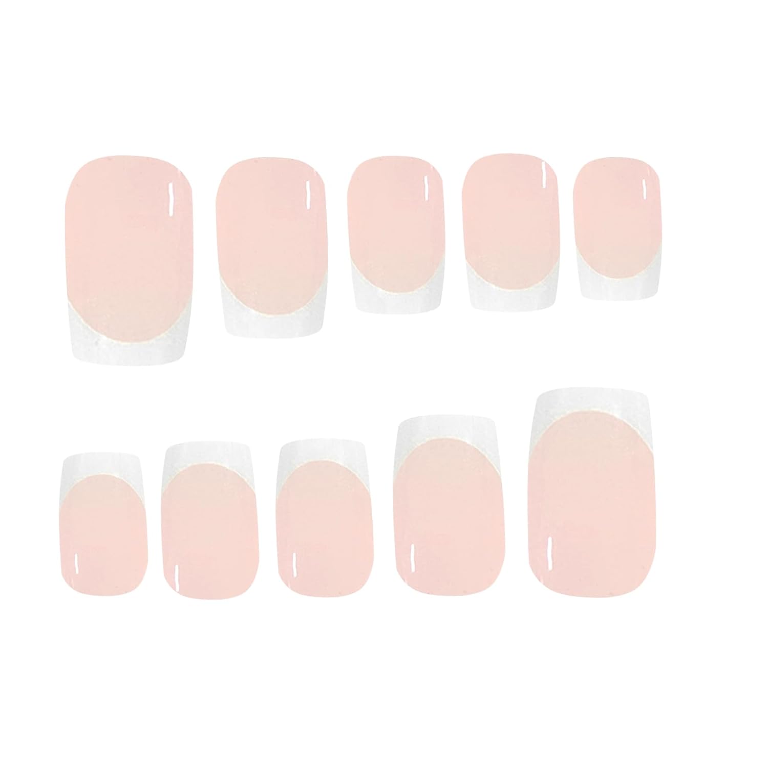 Gel Nail Strips, White Pink French Gel Nails Stickers, UV Free, Long Lasting 16 Nail Wraps for Women, French Tip Nails Polsih Stickers, Includes 1 File, 1 Wooden Stick and 2 Prep Pad - Image 3