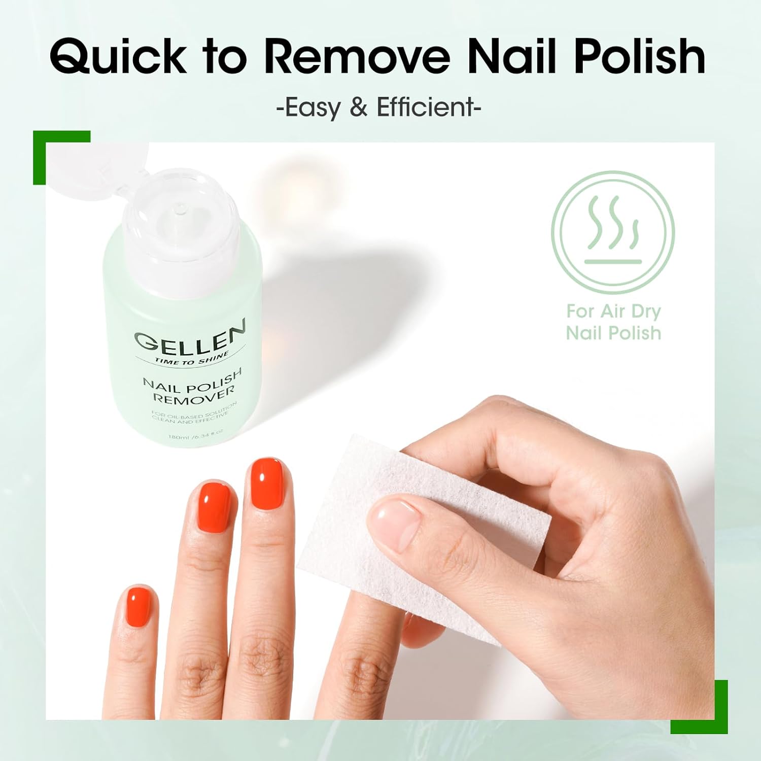 Gellen Nail Polish Remover, Non Acetone Nail Polish Removal for Regular Nail Polishes, Jasmine Scent Healthy Nail Polish Remover with Easy Push-down Pump, 6.34 Fl Oz - Image 5