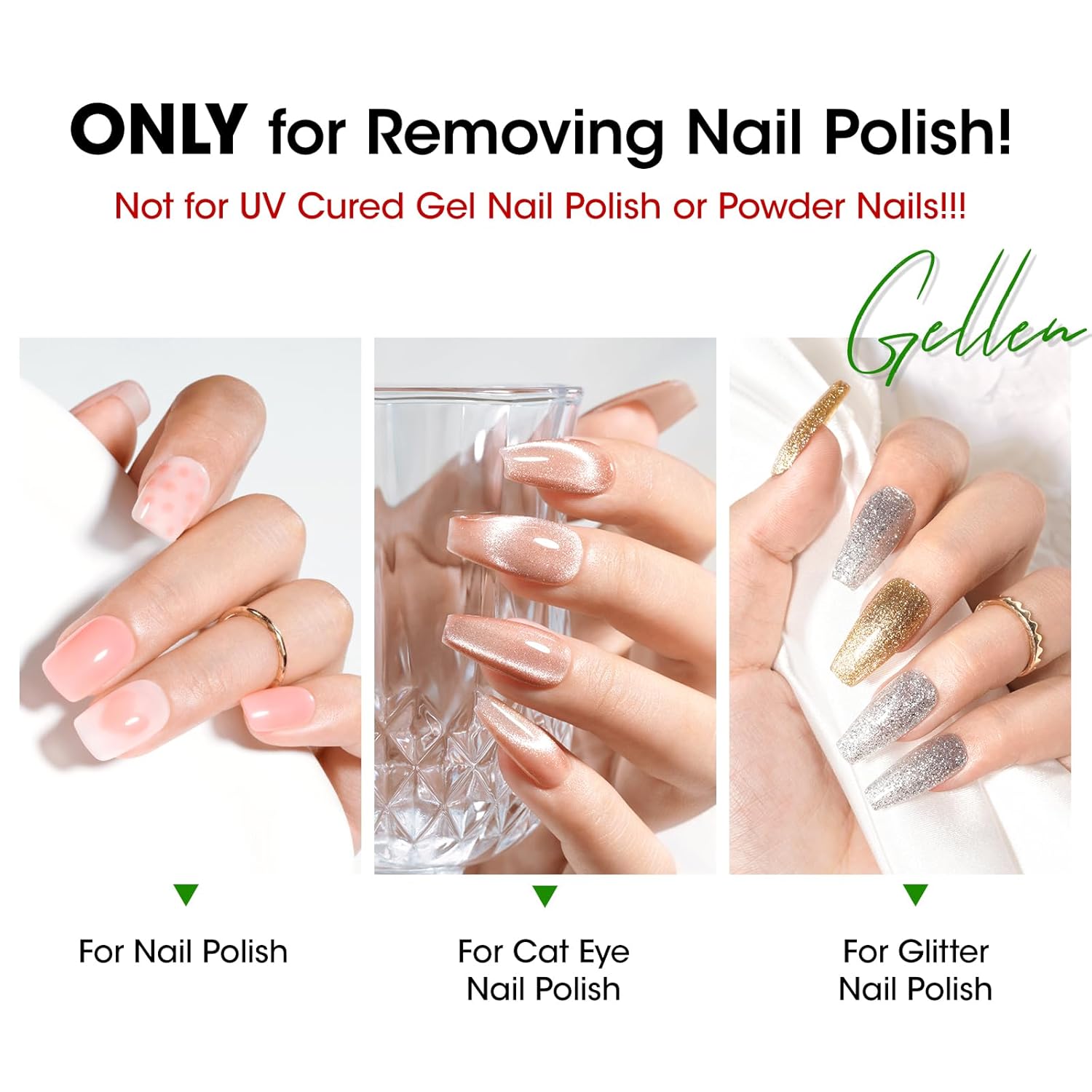 Gellen Nail Polish Remover, Non Acetone Nail Polish Removal for Regular Nail Polishes, Jasmine Scent Healthy Nail Polish Remover with Easy Push-down Pump, 6.34 Fl Oz - Image 4
