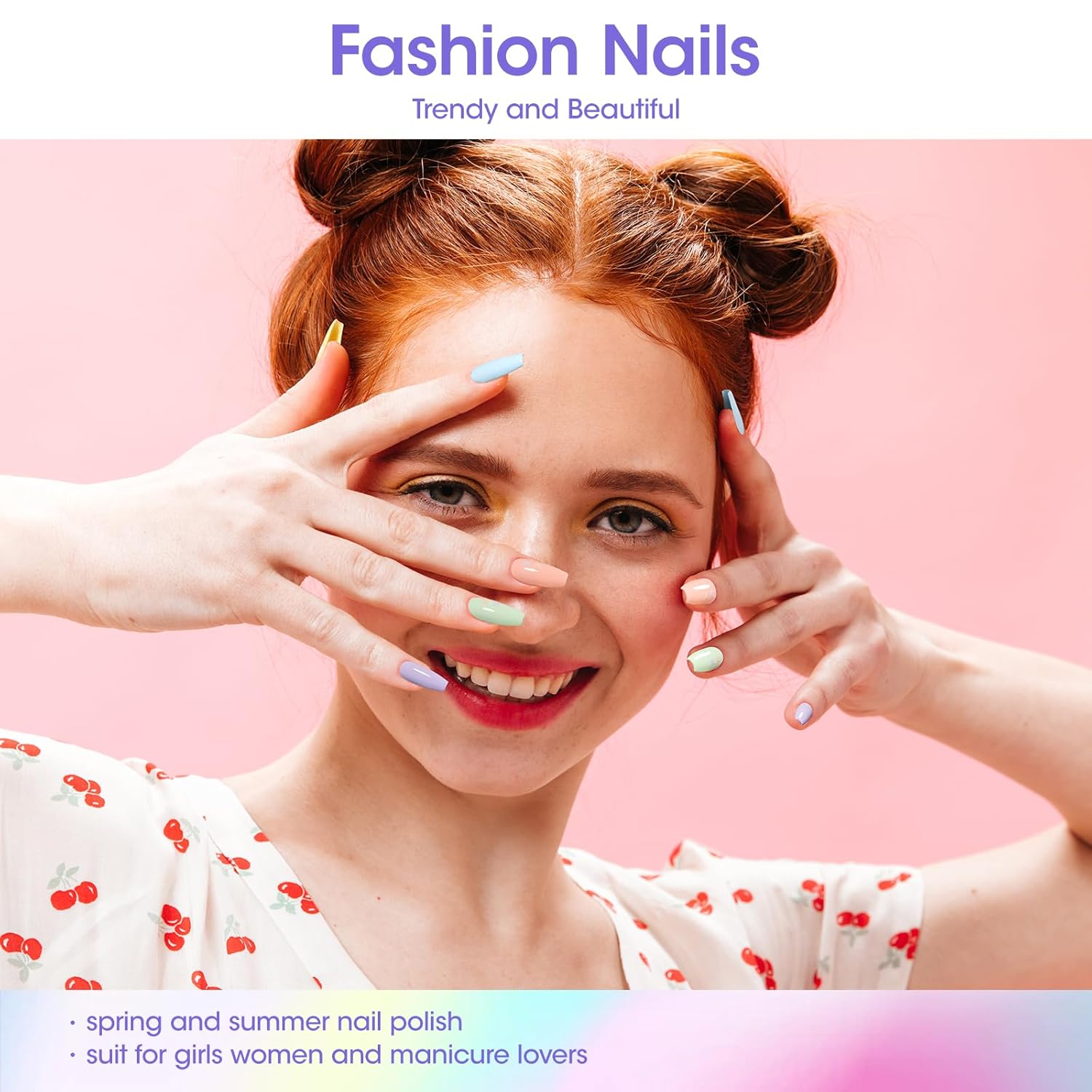 Gellen Pastel Regular Nail Polish Non Gel, Fast Air Drying Spring Summer Nail Polish No UV Light Needed Macaron 6 Colors Nude Pink Purple Blue Green Yellow Set for Women Manicure Home Salon, Hema Free - Image 6