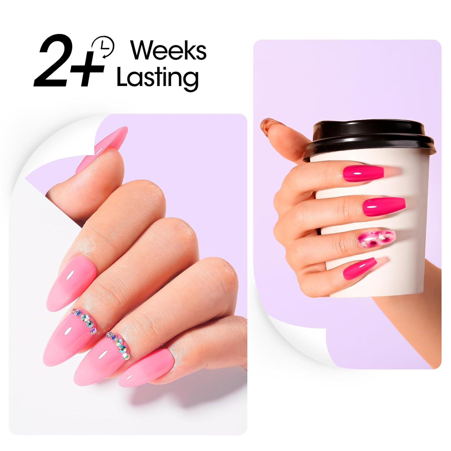 GELLEN Peel Off Gel Base Coat and Top Coat Set, No Filing Peelable Base Gel without Soaking, Clear Top Coat Nail Polish, UV LED Lamp Needed, Home DIY Nail Art Manicure Set - Image 8