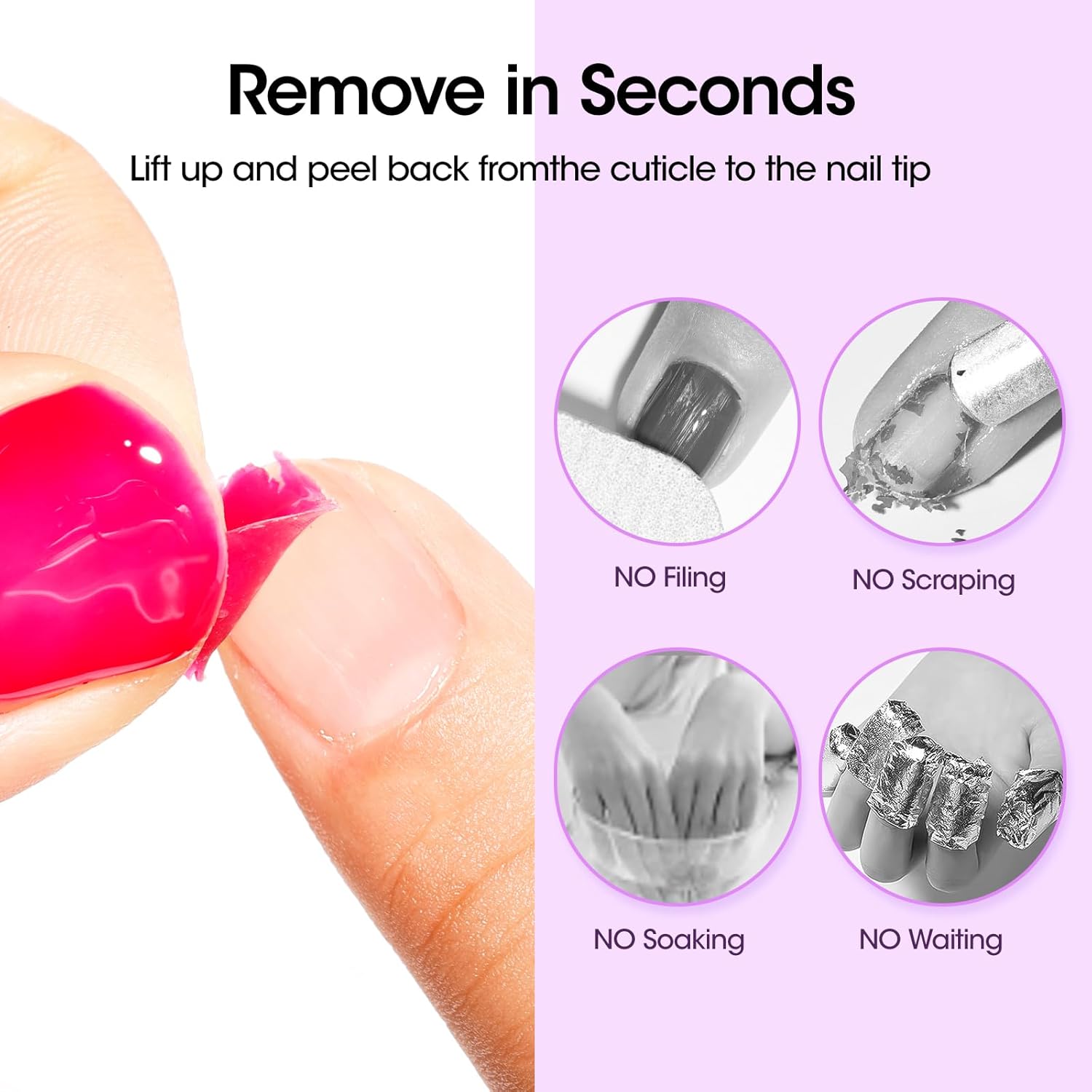 GELLEN Peel Off Gel Base Coat and Top Coat Set, No Filing Peelable Base Gel without Soaking, Clear Top Coat Nail Polish, UV LED Lamp Needed, Home DIY Nail Art Manicure Set - Image 7