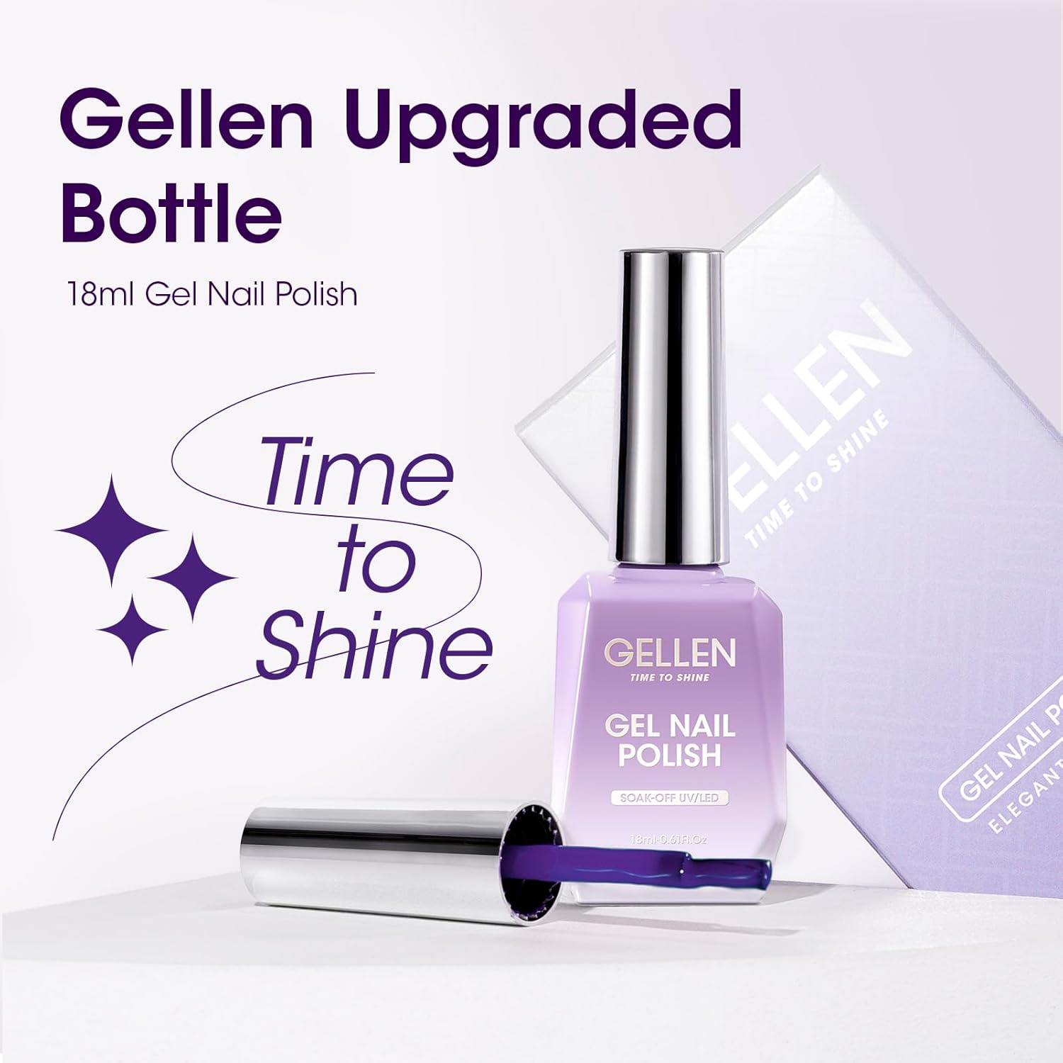 Gellen Purple Gel Polish 18ml, Dark Purple, Lavender, U V Cure Soak Off Gel Nail Polish, Color No.470 - Image 7