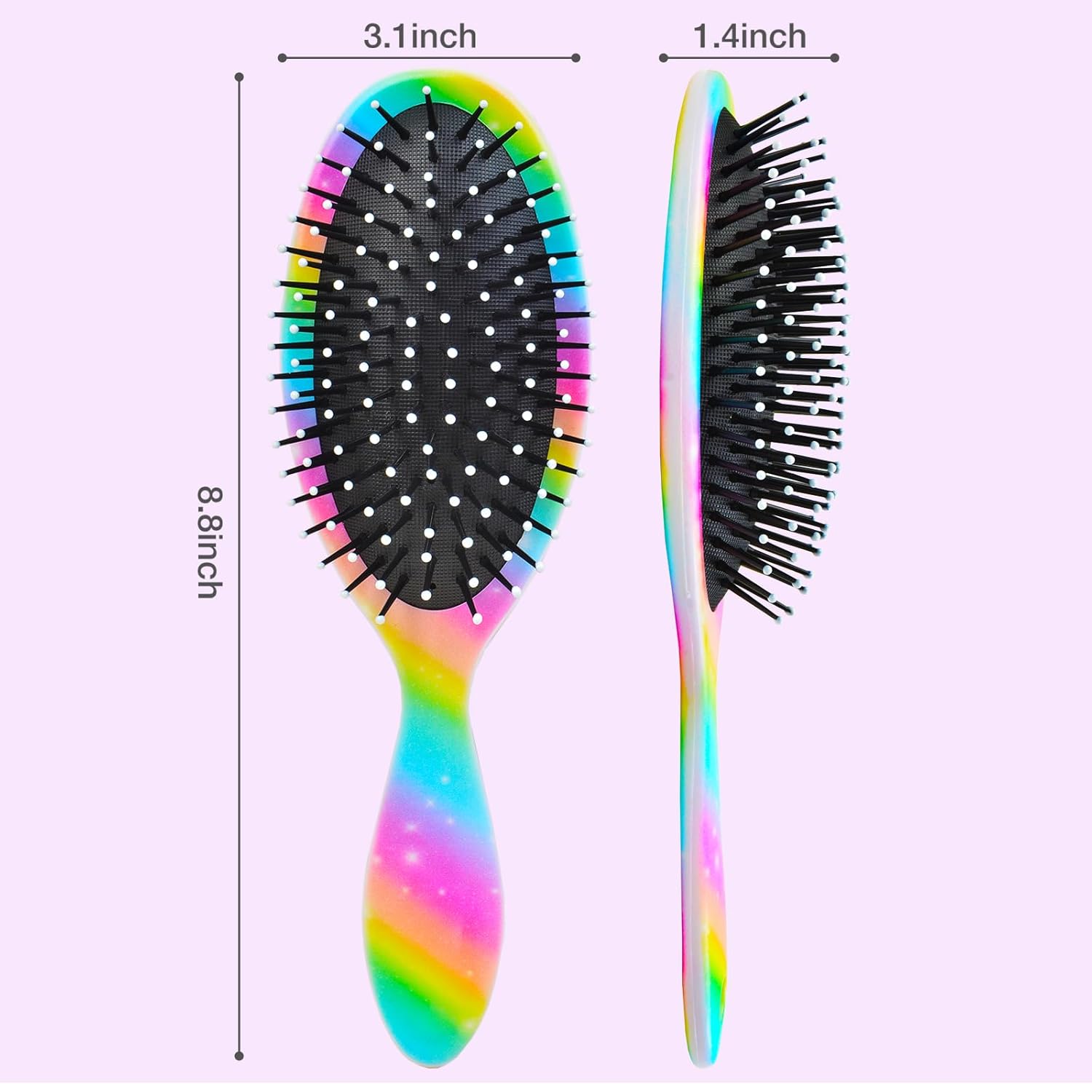 Girls Detangling Brush for Curly, Wet/Dry, Thick Hair - Pain-Free Brushing for Women (Rainbow Unicorn) - Image 6