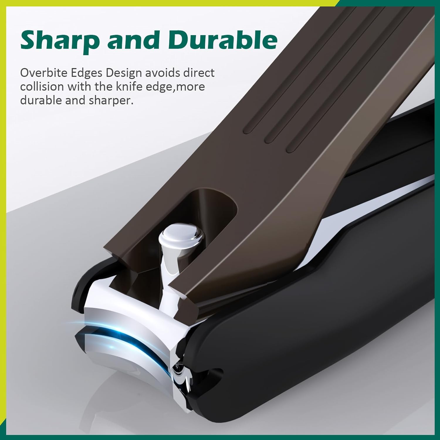 GLAMFIELDS Nail Clipper with Catcher, Large Fingernail Toenail Clipper,Slanted Edge Nail Clippers Leather Case Packed Good Gift for Men and Women 2PACK Large/Small - Image 3