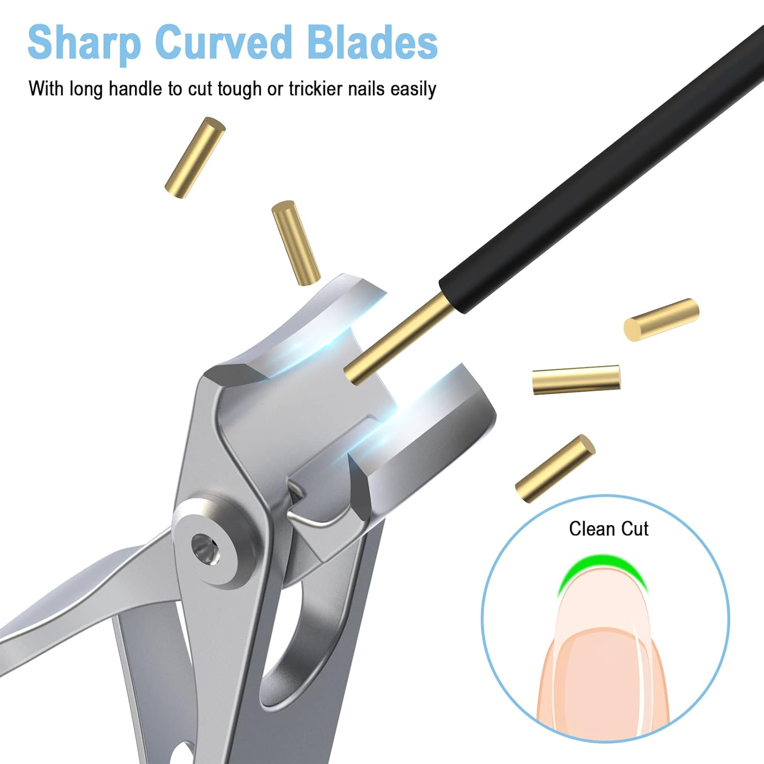 GLAMFIELDS Nail Clippers, 17mm Wide Jaw Opening Toenail Clippers for Seniors Thick Toenails/Ingrown Toenail Treatment, Heavy Duty Fingernail Clipper for Manicure, Pedicure, Men & Women Big(Silver) - Image 3