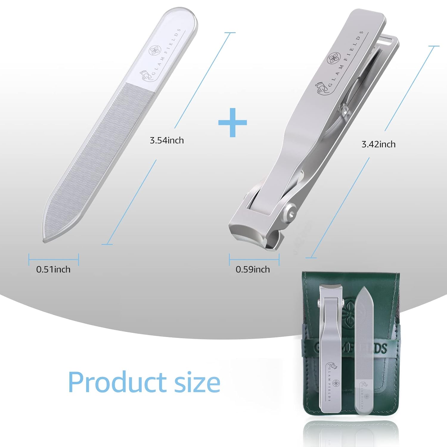 GLAMFIELDS Nail Clippers, 17mm Wide Jaw Opening Toenail Clippers for Seniors Thick Toenails/Ingrown Toenail Treatment, Heavy Duty Fingernail Clipper for Manicure, Pedicure, Men & Women Big(Silver) - Image 8