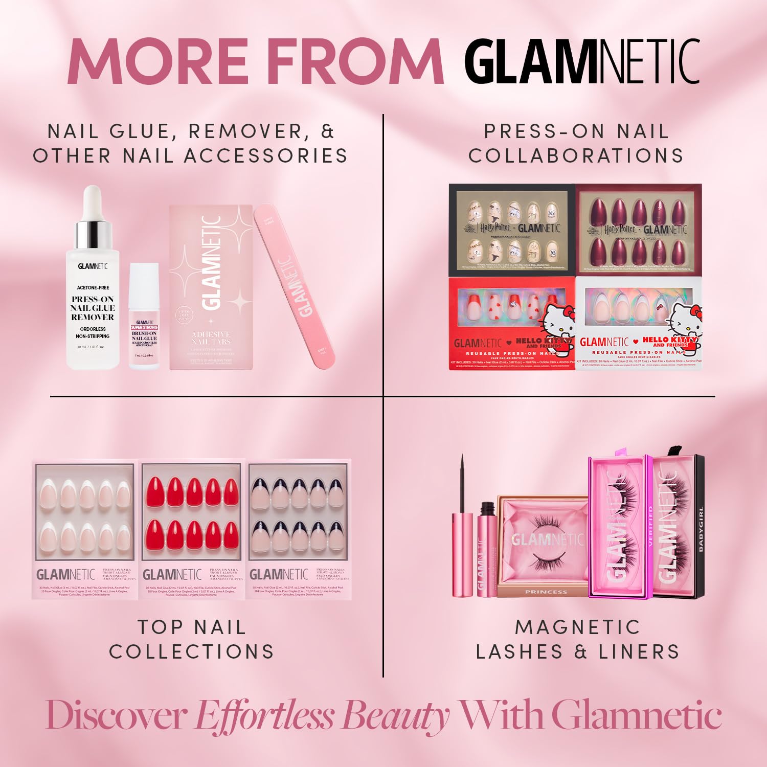 Glamnetic Press On Nails - Caviar | Semi-Transparent, Short Almond Nails, Reusable | 15 Sizes - 30 Nail Kit with Glue - Image 6