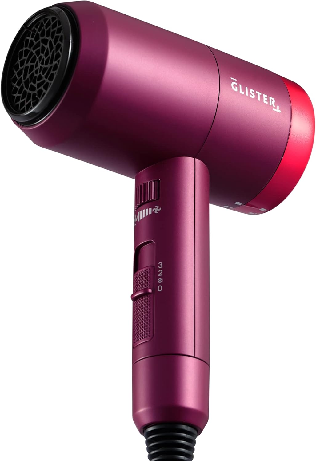 Glister Interstellar, Lightweight Blow Dryer, Fast Drying Negative Ion Hairdryer Blowdryer, 3 Heat Settings & Infinity Speed, with Diffuser and Concentrator Nozzle for Home & Travel - (Red) - Image 3