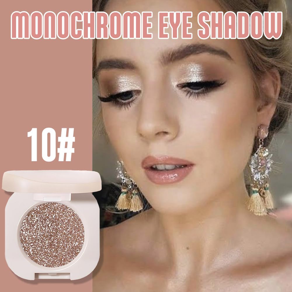 Glitter Eyeshadow Palette,Shimmer Smoky Brown Eyeshadow Makeup,Smokyd Shiny Pressed Powder,Single Vegan Eyeshadow,Highly Pigmented Natural Eyeshadow Palette,Monochrome Long Lasting Glitter Eye Make 10 - Image 2