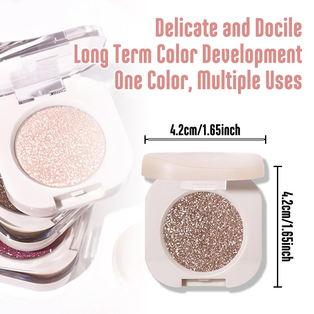 Glitter Eyeshadow Palette,Shimmer Smoky Brown Eyeshadow Makeup,Smokyd Shiny Pressed Powder,Single Vegan Eyeshadow,Highly Pigmented Natural Eyeshadow Palette,Monochrome Long Lasting Glitter Eye Make 10 - Image 5