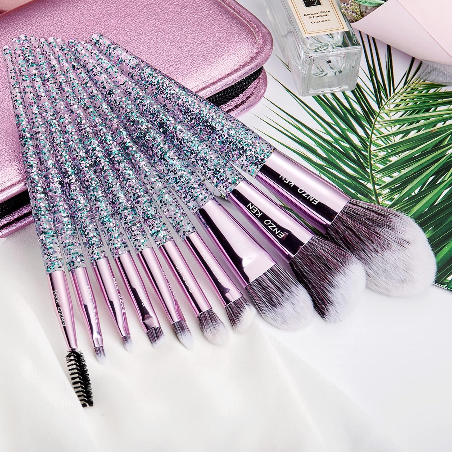 Glitter Makeup Brushes Set with Case, Vegan Makeup Brush Set Professional, Colorful Cosmetic Brushes Makeup Set, Make up Brush Vegan, Make up Brushes Set Professional, Makeup Brush Set Vegan - Image 7
