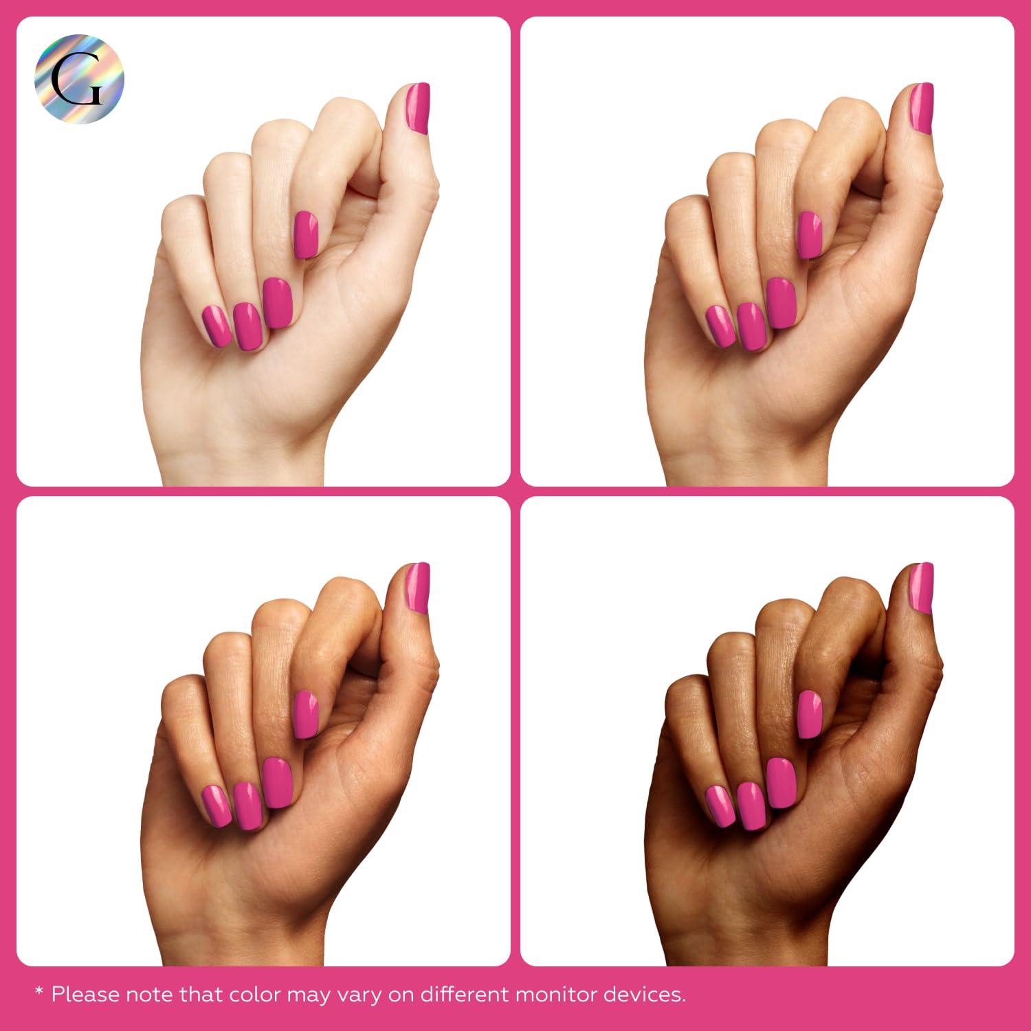 GLOSS Gel Nail Polish | Strawberry Cocktail 15ml 1 pcs - HEMA Free Gel Polish, Pink Soak Off UV LED Gel Varnish, Professional Manicure Nail Art Design Gifts for Girls & Women - Image 3