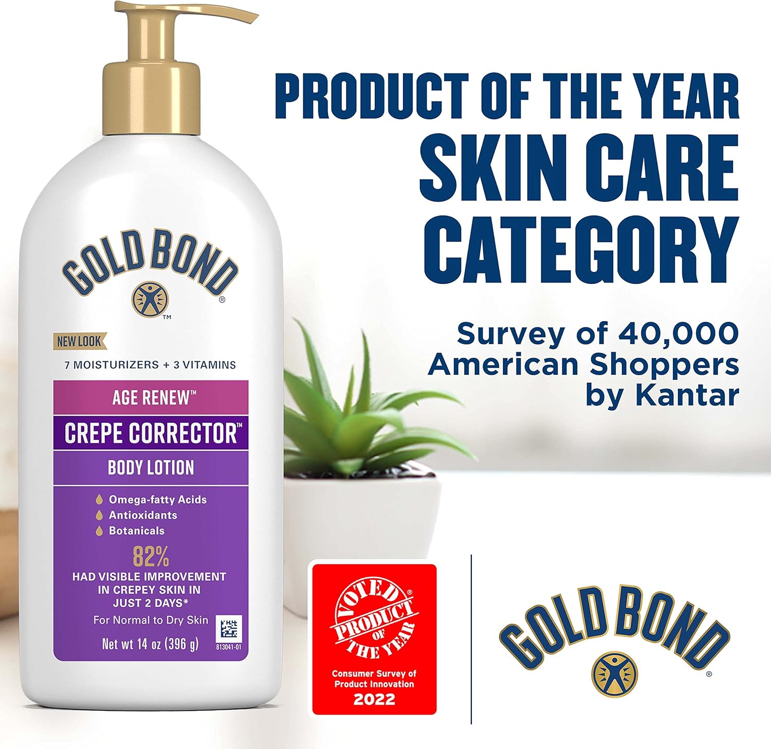 Gold Bond Age Renew Crepe Corrector Body & Face Lotion, Replenishing & Smoothing Formula, 14 oz., Packaging may vary - Image 3
