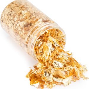 Gold Foil Flakes for Resin, Gold Leaf Flakes, Gold Flakes for Crafts, Nail Art, Painting, Crafts, Slime and Resin Jewelry Making, DIY Crafts, 10g Metallic Gold Foil Flakes